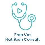 Stethoscope with video icon representing free veterinary nutrition consultation Stethoscope with video icon representing free veterinary nutrition consultation