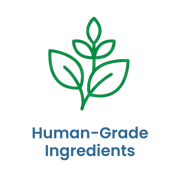 Human-grade ingredients badge - Wunderdog uses only human-quality ingredients in fresh dog food