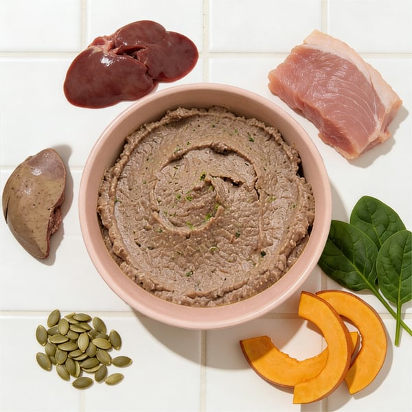 Duck with Tuna Pâté fresh cat food bowl